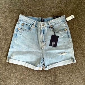 NWT Gap Denim Cuffed Mom Shorts